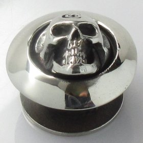 Skull Cord Button in White Brass by Covenant Everyday Gear