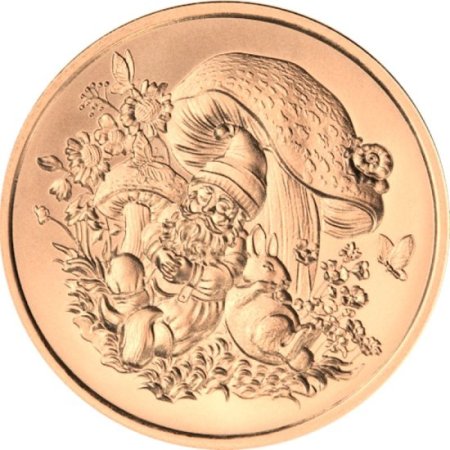 (image for) Garden Gnome 1 oz .999 Pure Copper Round