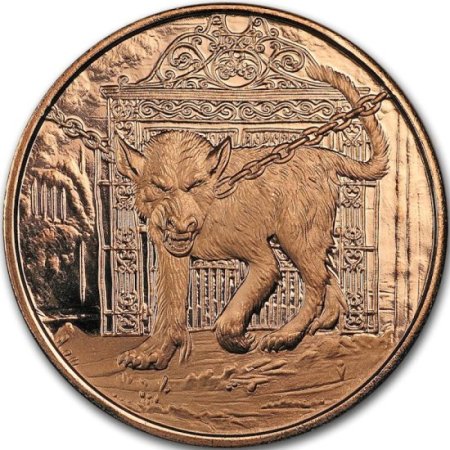(image for) Garm ~ Hellhound 1 oz .999 Pure Copper Round (4th Design of the Nordic Creatures Series)