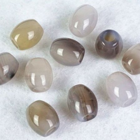(image for) Gray Agate Gemstone Beads (Set of 2 Beads)