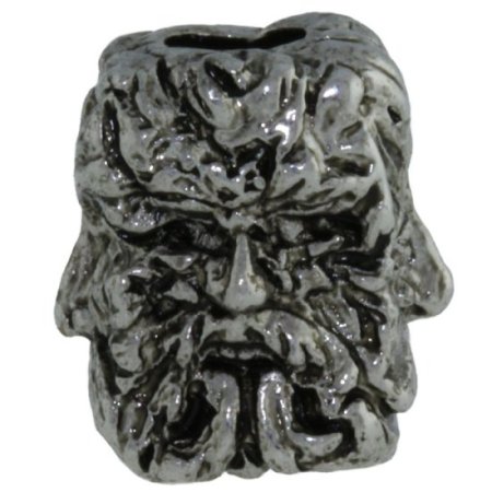 (image for) Green Man Bead in Antique Rhodium Finish by Schmuckatelli Co.