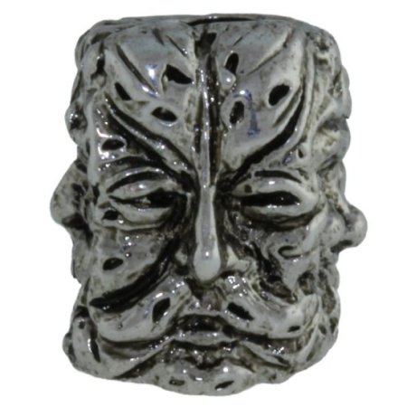 (image for) Green Man Bead in Antique Rhodium Finish by Schmuckatelli Co.