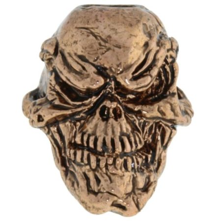 (image for) Grins Skull Bead in Antique Copper Finish by Schmuckatelli Co.