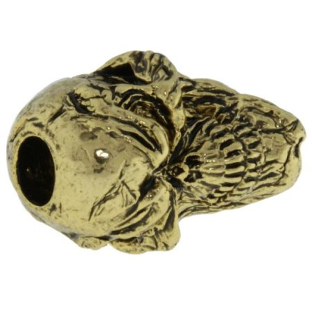 (image for) Grins Skull Bead in 18K Antique Gold Finish by Schmuckatelli Co.