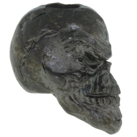 (image for) Grins Skull Bead in Hematite Matte by Schmuckatelli Co.
