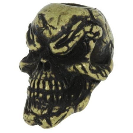 (image for) Grins Skull Bead in Roman Brass Oxide Finish by Schmuckatelli Co.