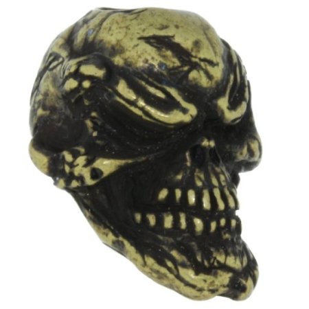 (image for) Grins Skull Bead in Roman Brass Oxide Finish by Schmuckatelli Co.