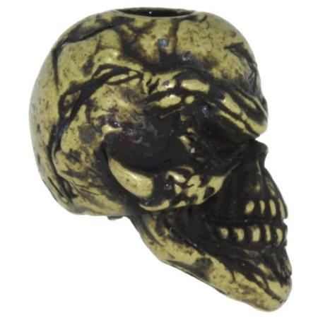 (image for) Grins Skull Bead in Roman Brass Oxide Finish by Schmuckatelli Co.