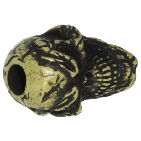 (image for) Grins Skull Bead in Roman Brass Oxide Finish by Schmuckatelli Co.