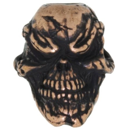 (image for) Grins Skull Bead in Roman Copper Oxide Finish by Schmuckatelli Co.