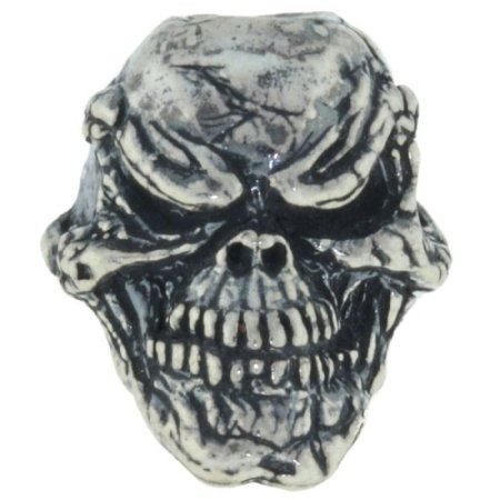 (image for) Grins Skull Bead in Solid .925 Sterling Silver by Schmuckatelli Co.