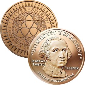 George Washington "Domestic Terrorist" #39 (2017 Silver Shield Mini Mintage) 1 oz .999 Pure Copper Round