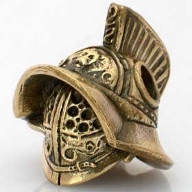 Gladiator Helmet Bead in Brass by Russki Designs