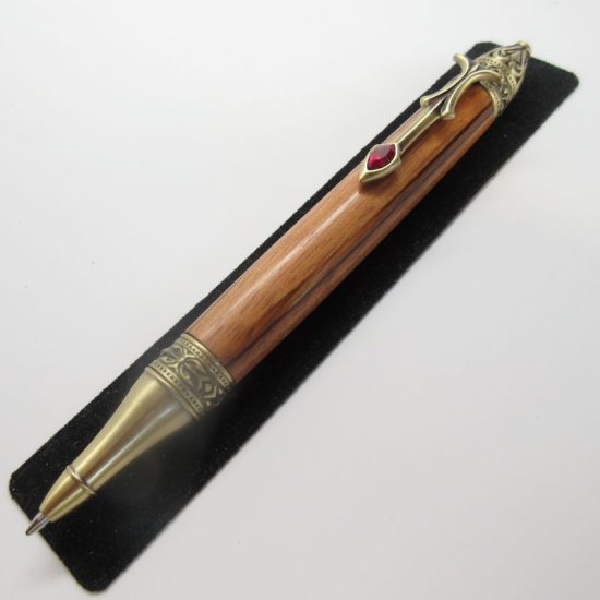 (image for) Gothica Twist Pen in (Tigerwood) Antique Brass