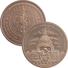 (image for) Government Mind Control #143 (2019 Silver Shield - Mini Mintage) 2 oz .999 Pure Copper Round