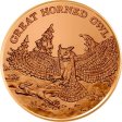 (image for) Great Horned Owl (American Wildlife Series) 1 oz .999 Pure Copper Round