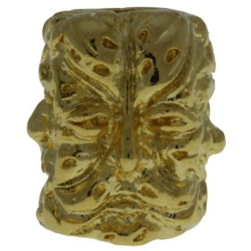 Green Man Bead in 18K Gold Plated Finish by Schmuckatelli Co.