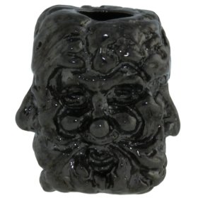 Green Man Bead in Hematite Finish by Schmuckatelli Co.