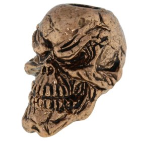 Grins Skull Bead in Antique Copper Finish by Schmuckatelli Co.