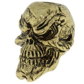 Grins Skull Bead in 18K Antique Gold Finish by Schmuckatelli Co.