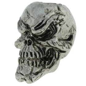 Grins Skull Bead in Antique Rhodium Finish by Schmuckatelli Co.