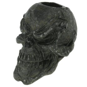 Grins Skull Bead in Black Oxide Finish by Schmuckatelli Co.