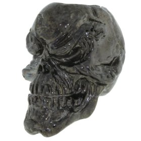 Grins Skull Bead in Hematite Finish by Schmuckatelli Co.
