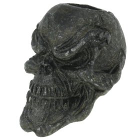 Grins Skull Bead in Hematite Matte by Schmuckatelli Co.