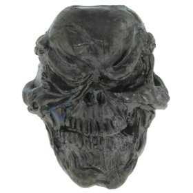 Grins Skull Bead in Hematite Matte by Schmuckatelli Co.