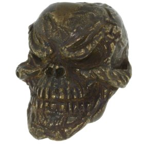 Grins Skull Bead in Solid Oil Rubbed Bronze Finish by Schmuckatelli Co.