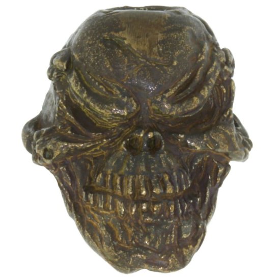 (image for) Grins Skull Bead in Solid Oil Rubbed Bronze Finish by Schmuckatelli Co.