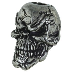 Grins Skull Bead in Pewter by Schmuckatelli Co.