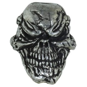 Grins Skull Bead in Pewter by Schmuckatelli Co.