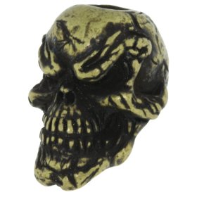 Grins Skull Bead in Roman Brass Oxide Finish by Schmuckatelli Co.