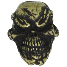 Grins Skull Bead in Roman Brass Oxide Finish by Schmuckatelli Co.