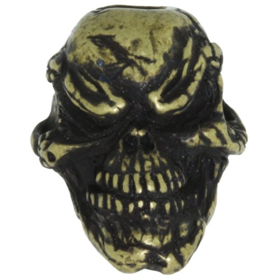 (image for) Grins Skull Bead in Roman Brass Oxide Finish by Schmuckatelli Co.