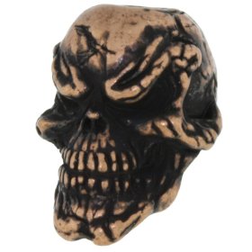 Grins Skull Bead in Roman Copper Oxide Finish by Schmuckatelli Co.