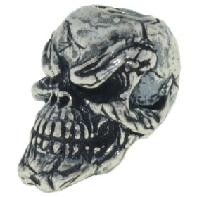 Grins Skull Bead in Solid .925 Sterling Silver by Schmuckatelli Co.