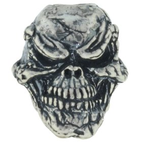 Grins Skull Bead in Solid .925 Sterling Silver by Schmuckatelli Co.