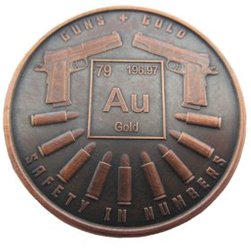Guns And Gold 1 oz .999 Pure Copper Round (Black Patina)