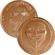 (image for) Guy Fawkes Mask 1 oz .999 Pure Copper Round (2nd Design of the ApocalypZe Series)