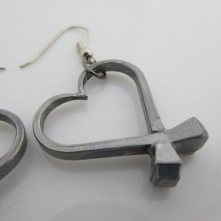 (image for) Horseshoe Nail Heart Earrings By Mr Willie Hess