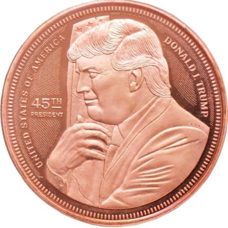 (image for) Donald J. Trump ~ Hugging The Flag (Disme) 1 oz .999 Pure Copper Round