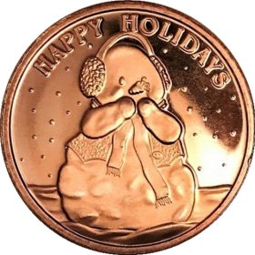 Happy Holidays Snowman (Sunshine Mint) 1 oz .999 Pure Copper Rounds