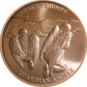 Heroes Triumph Guardian Angels 1 oz .999 Pure Copper Round 