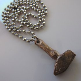 Hand Forged Brass Hammer Necklace By Dragons Breath Forge