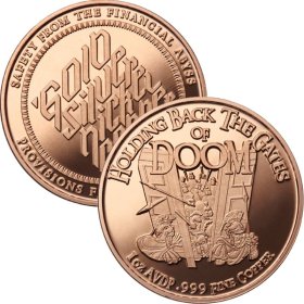 Holding Back The Gates Of Doom 1 oz .999 Pure Copper Round