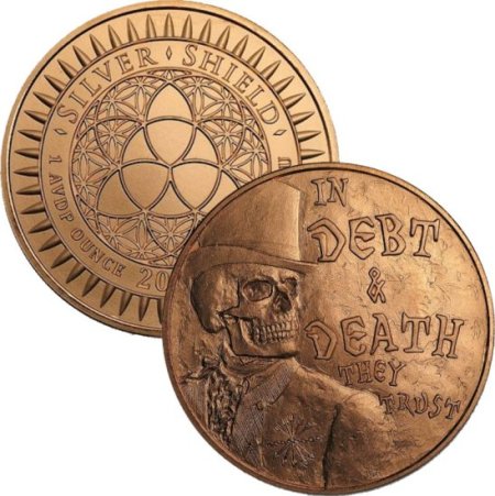 (image for) In Debt & Death #23 (2017 Silver Shield Mini Mintage) 1 oz .999 Pure Copper Round