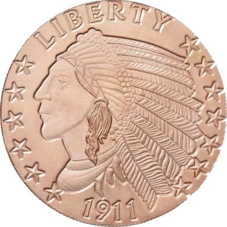(image for) Incuse Indian 1911 (Osborne Mint) 1 oz .999 Pure Copper Round