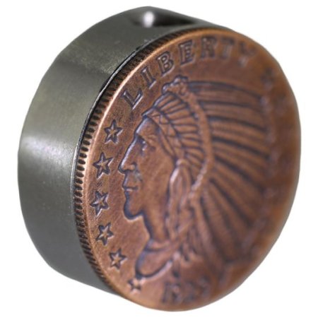 (image for) Incuse Indian Design In Copper (Black Patina) Stainless Steel Core Lanyard Bead By Barter Wear 